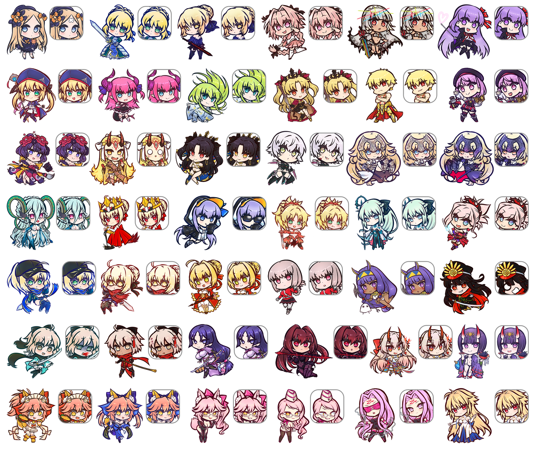 FATE/GRAND ORDER DOUBLE SIDED CHIBI ACRYLIC CHARMS