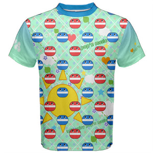 Pop'n Music Blue Cotton Men's Cotton Tee