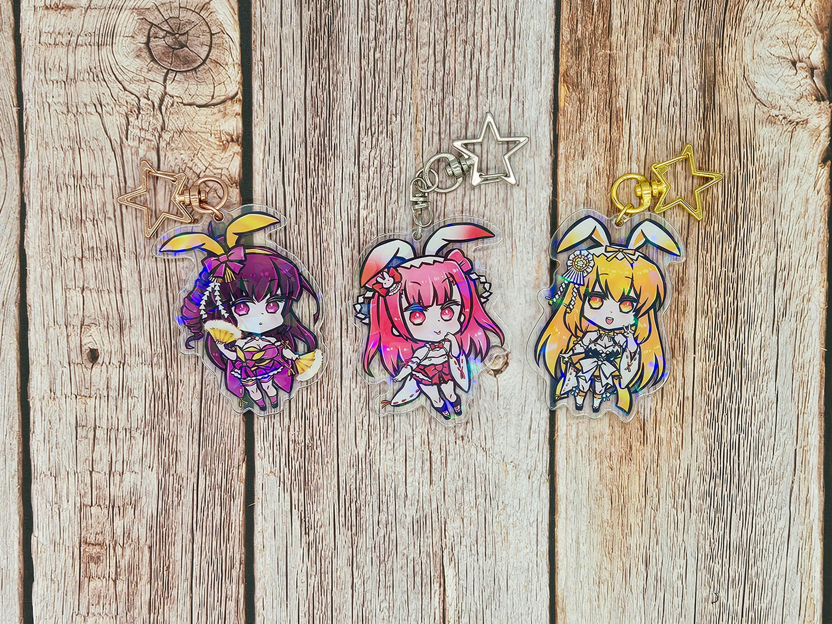 Beatmania IIDX Umegiri Sisters Double Sided Chibi Acrylic Charms