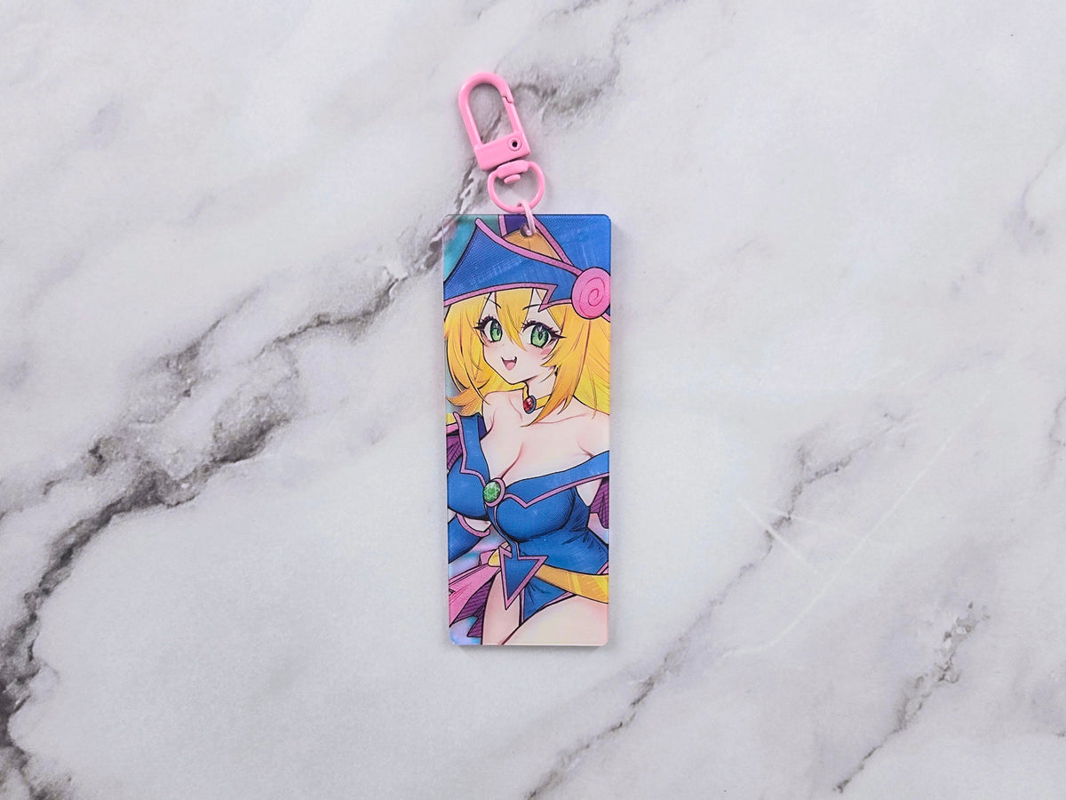 Yugioh Dark Magician Girl Double Sided Rectangle Rainbow Charm