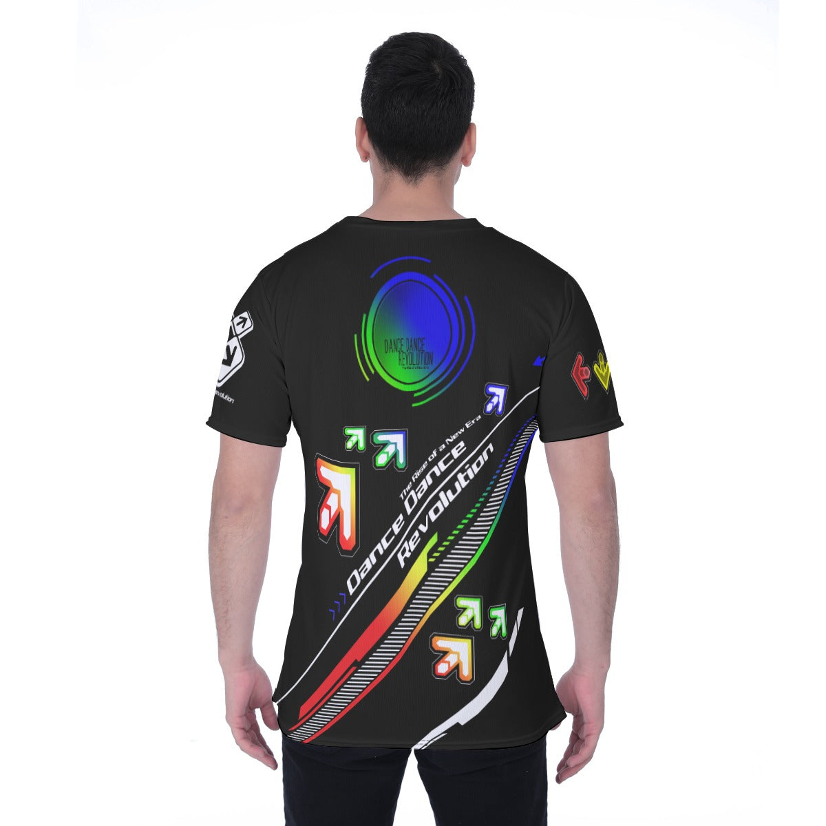 DDR Note Arrows Dark Shirt - detail view