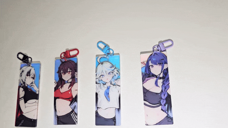 Hoyoverse Genshin Zzz Double Sided Rectangle Rainbow Charm