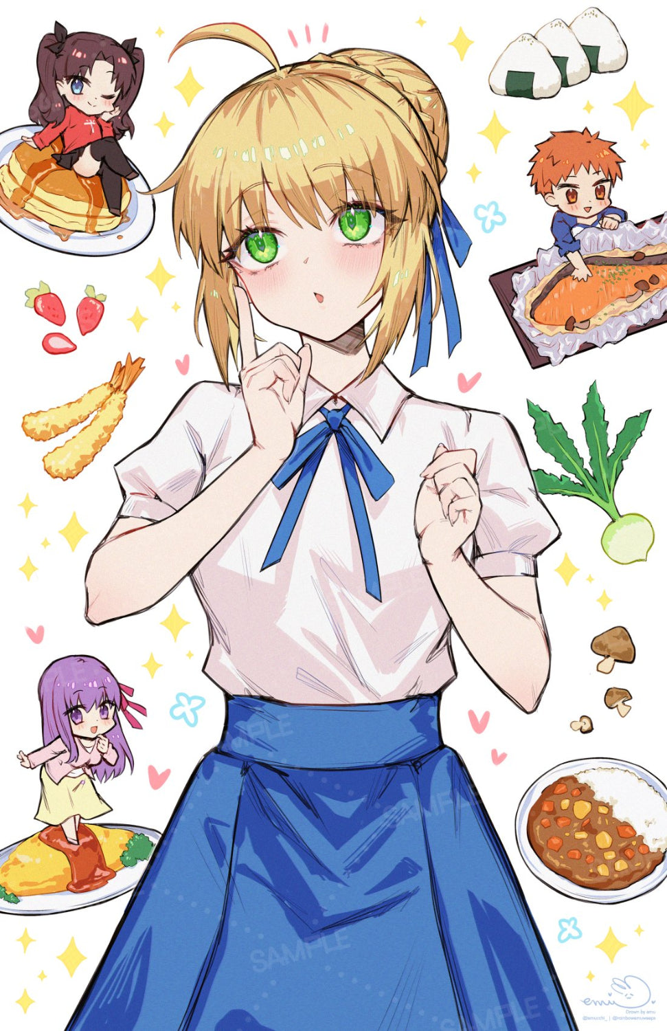 FATE SABER EMIYA GOHAN POSTER PRINT – concon