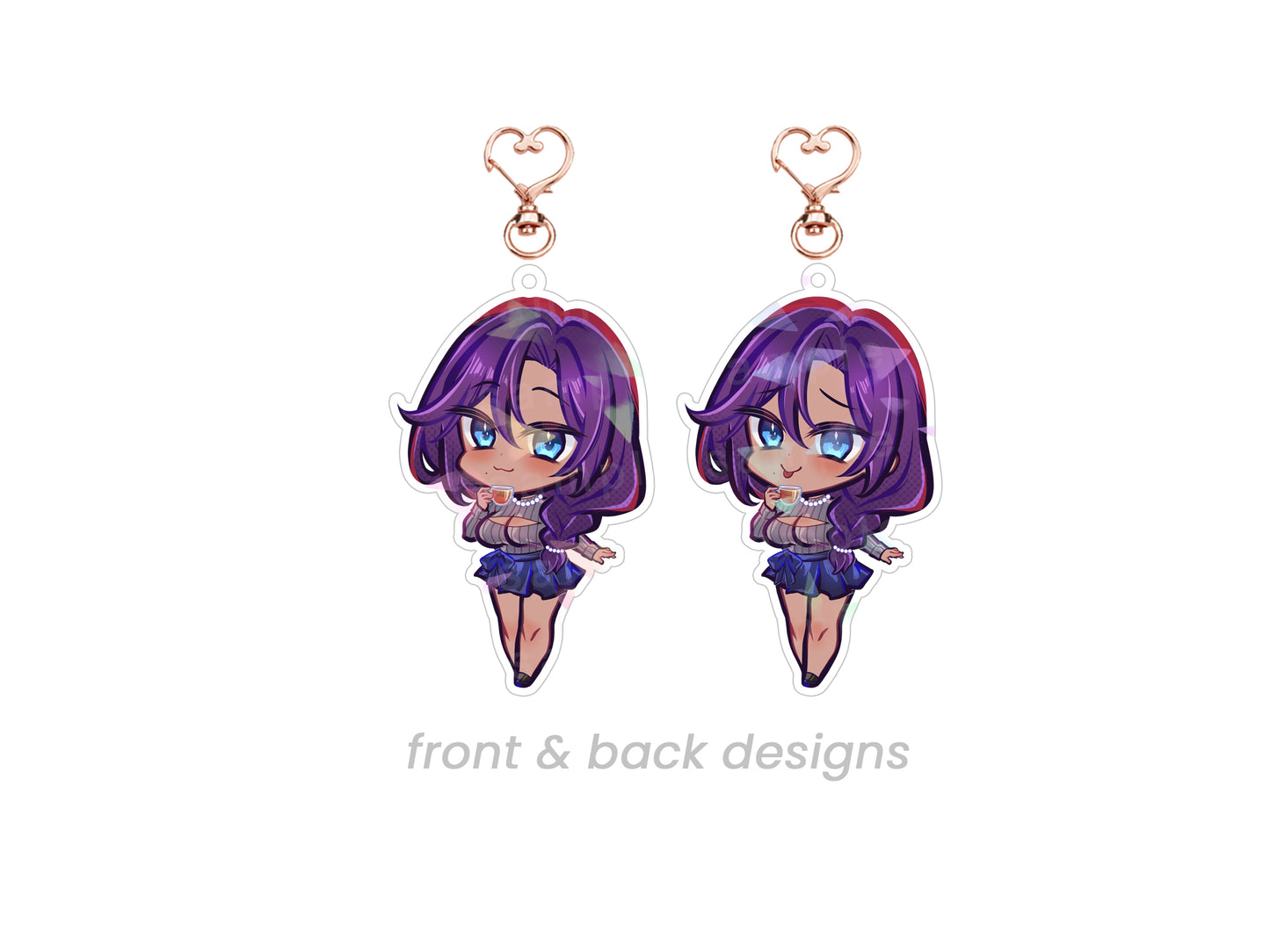 Chacha Double Sided Chibi Acrylic Charm