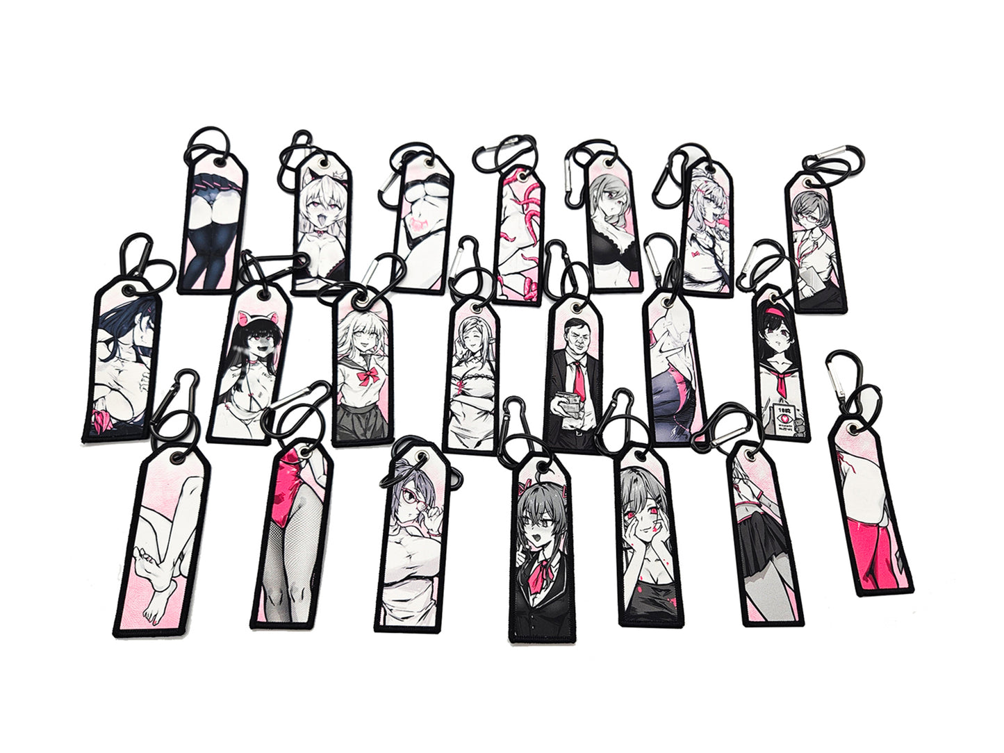 Hentai Doujin Tag Double Sided Patch Keychain - Charms, Emu Merch, Hentai merch by concon