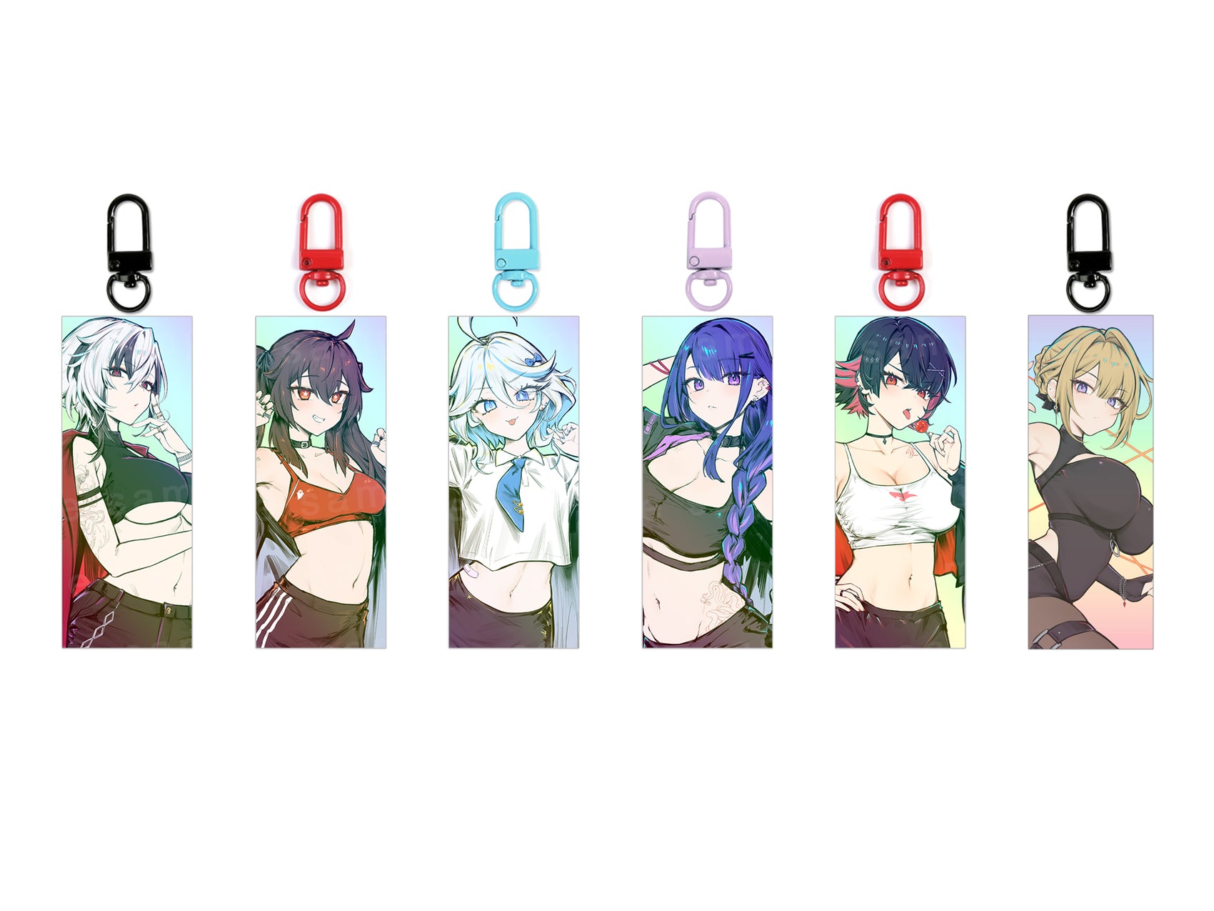 HOYOVERSE GENSHIN ZZZ DOUBLE SIDED RECTANGLE RAINBOW CHARM