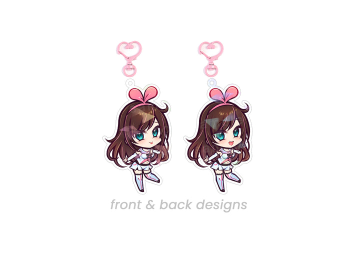 KIZUNA AI DOUBLE SIDED CHIBI ACRYLIC CHARM