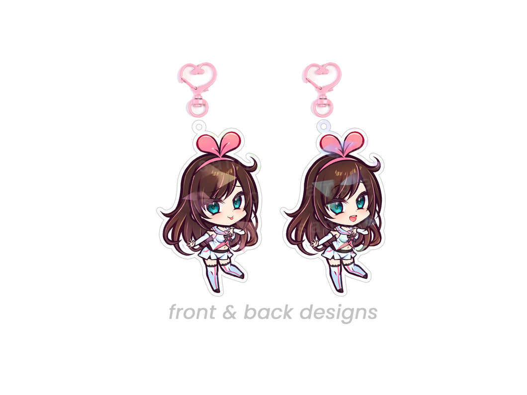 KIZUNA AI DOUBLE SIDED CHIBI ACRYLIC CHARM