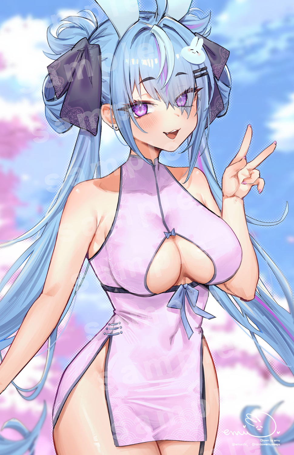 Emu Lapis Chinese Dress Poster Print - Lapis Merch, VTuber merch by concon