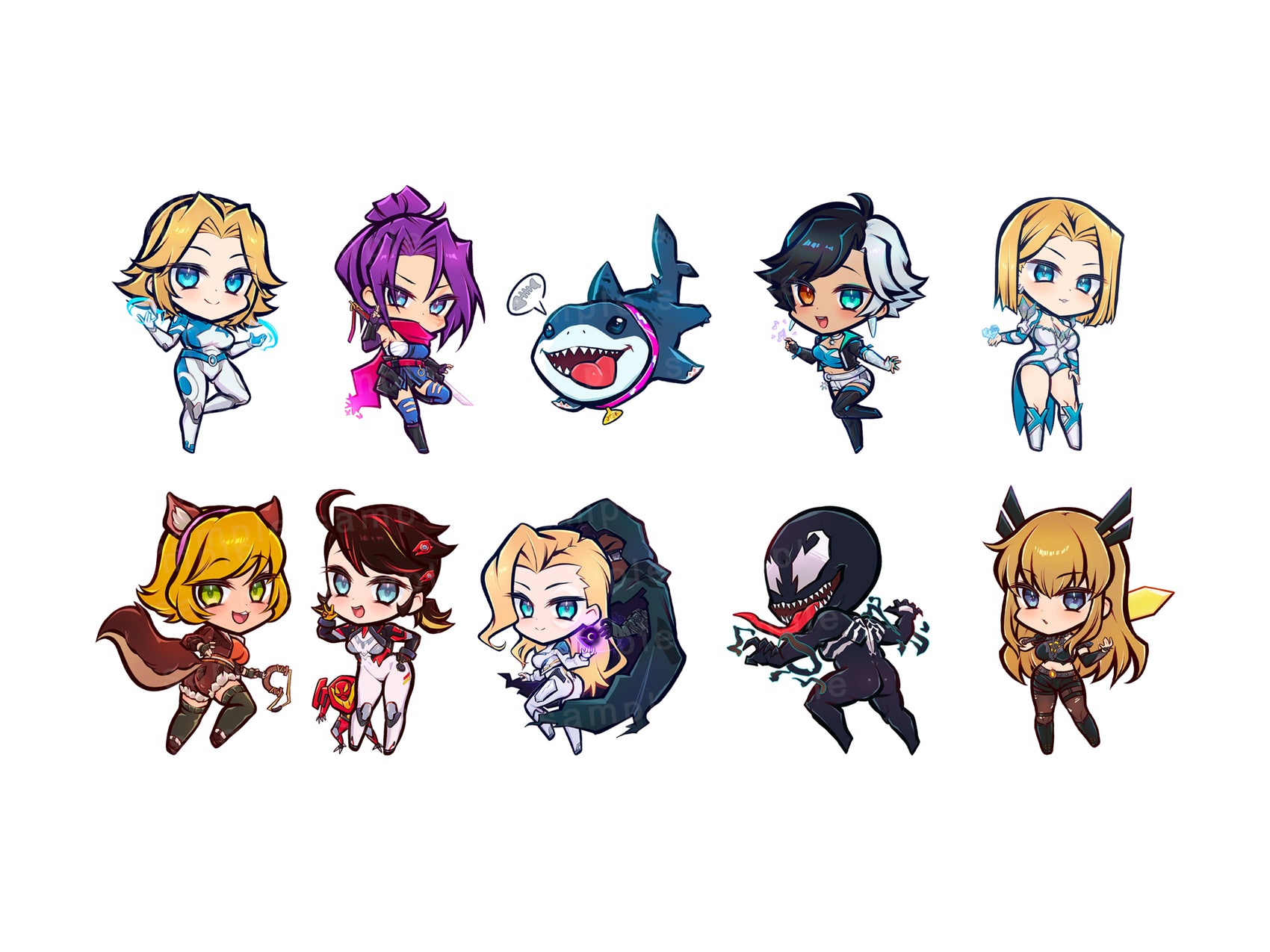 HERO MARVEL RIVALS CHIBI DIE-CUT MINI STICKERS