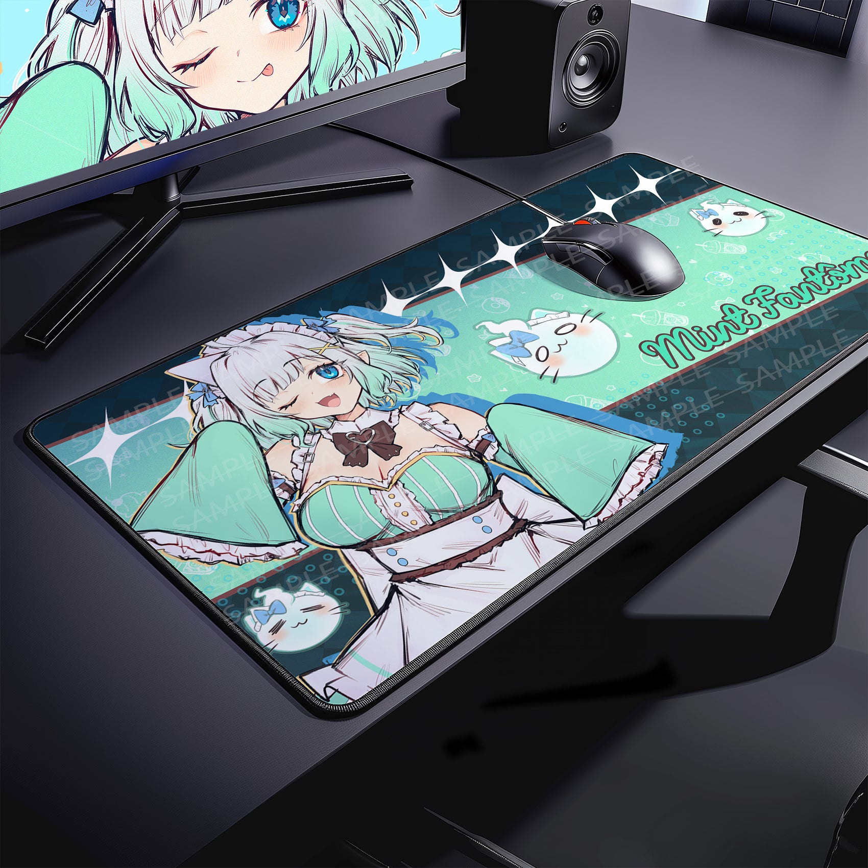 Mint Fantome Mousepad Desk Mat