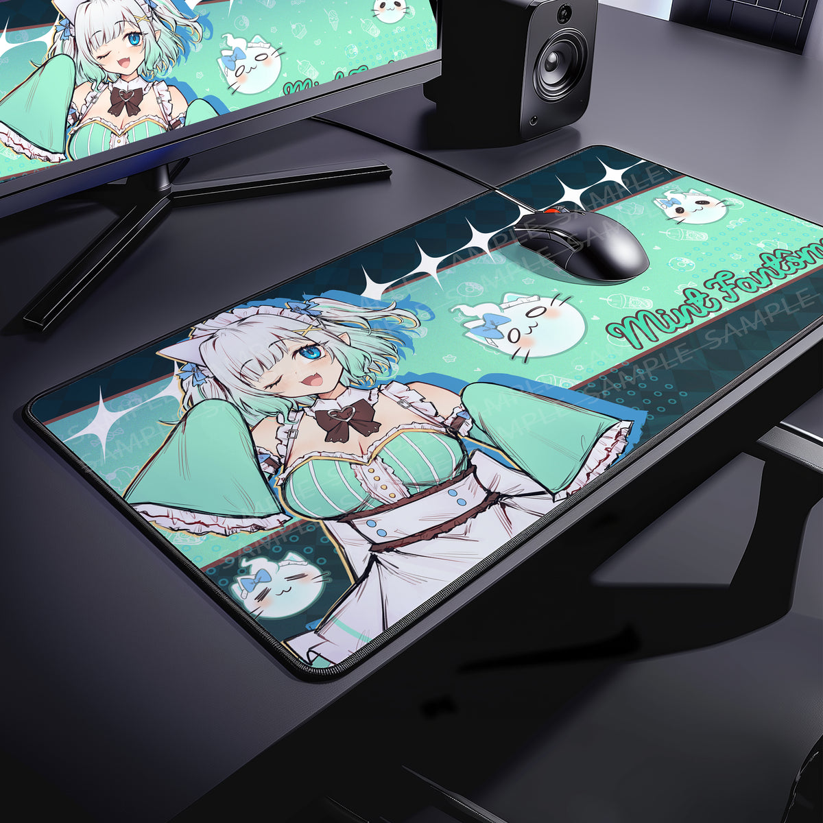 Mint Fantome Mousepad Desk Mat