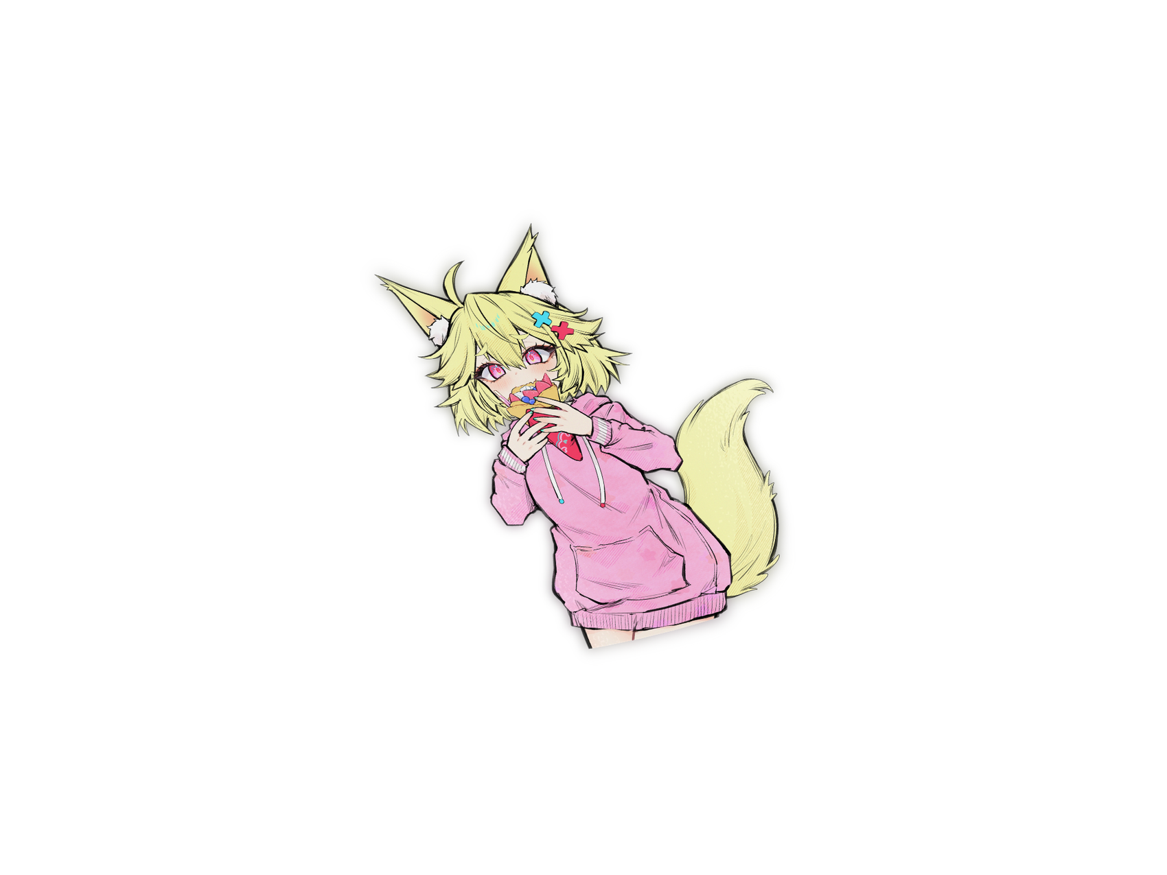 Concon Crepe Lover Original Pinup Kiss Cut Sticker - concon merch, Die-Cut, VTuber merch by concon