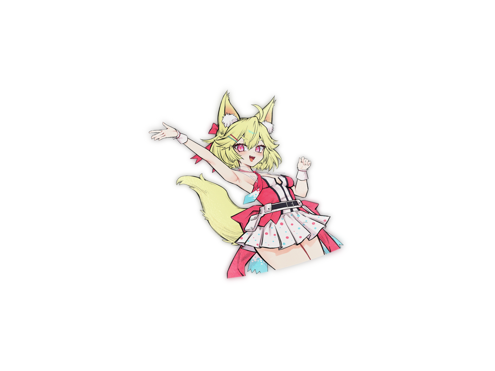 Concon Pinky Crush Original Pinup Kiss Cut Sticker - concon merch, Die-Cut, VTuber merch by concon
