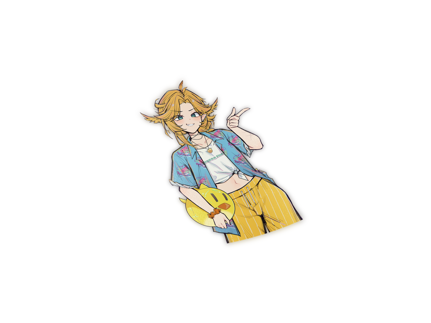 Dokibird Summer Pinup Kiss-Cut Sticker