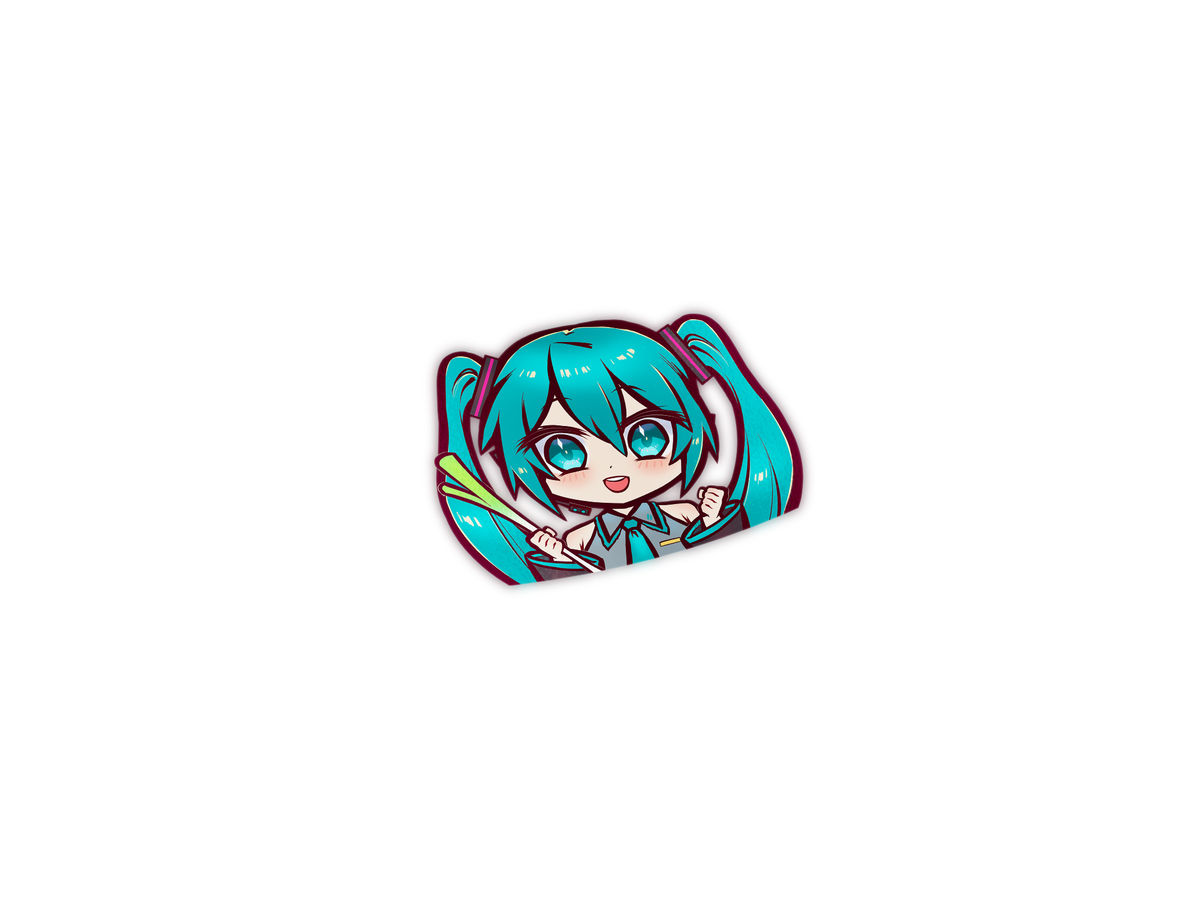Vocaloid Hatsune & Sakura Miku Chibi Die-Cut Sticker Decal Anime Peeker