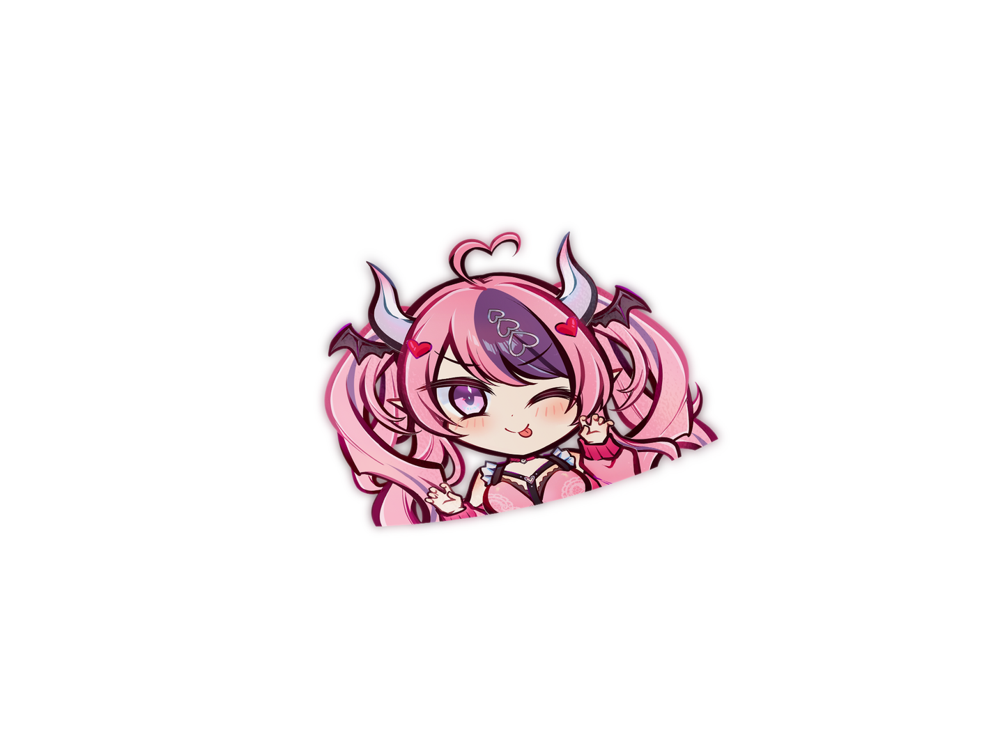 Ironmouse Demon Queen Chibi Die-Cut Decal - Die-Cut, Indie, Mini Sticker merch by concon