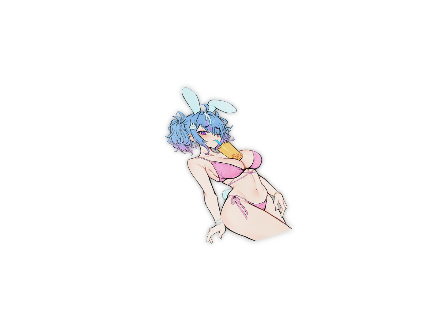 Lapis Bathing Suit Original Pinup Kiss Cut Sticker - Die-Cut, Lapis Merch, VTuber merch by concon