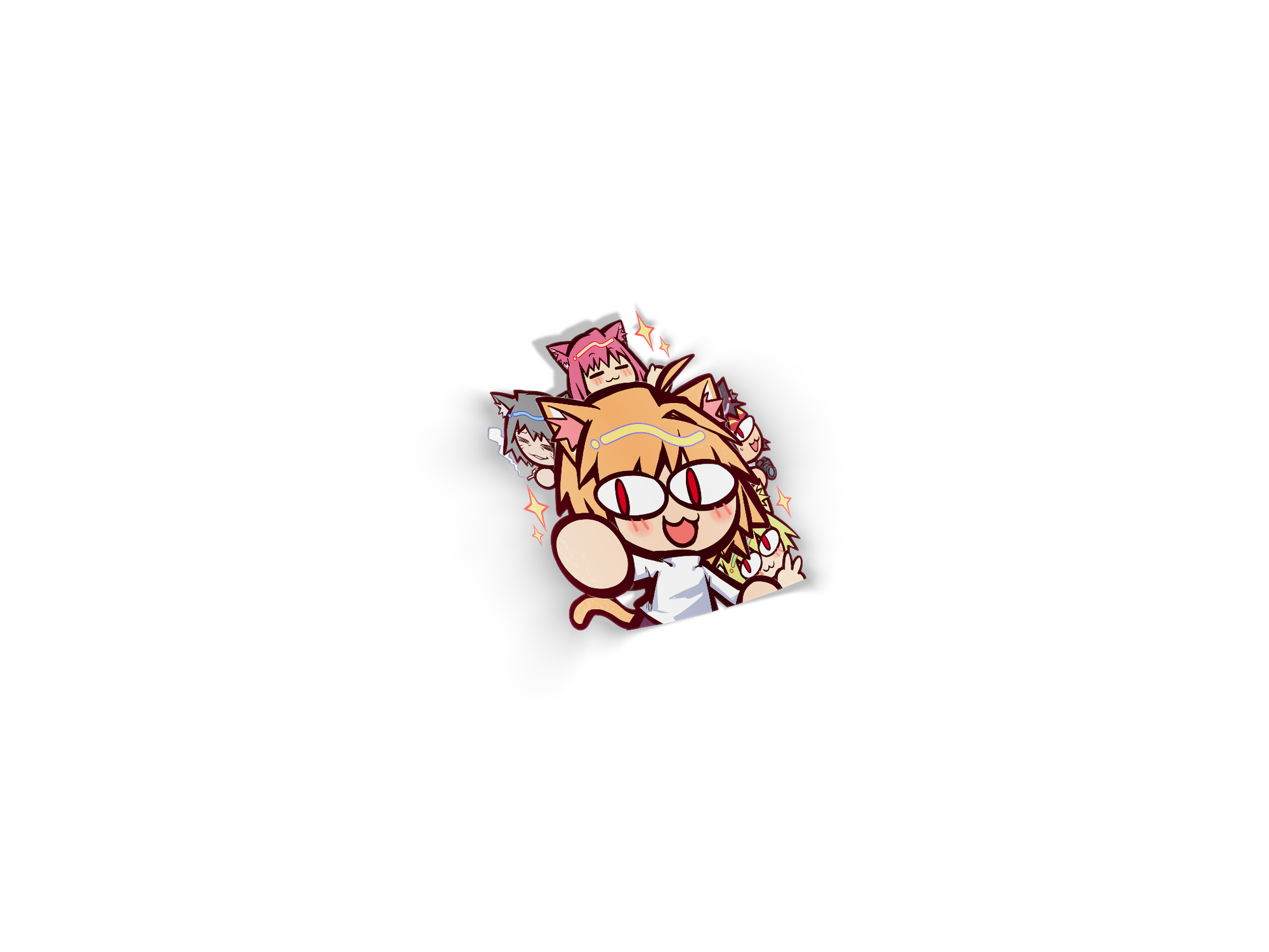 Melty Blood Neco Arc & Others Chibi Die-Cut Sticker Decal - Die-Cut, video games merch by concon