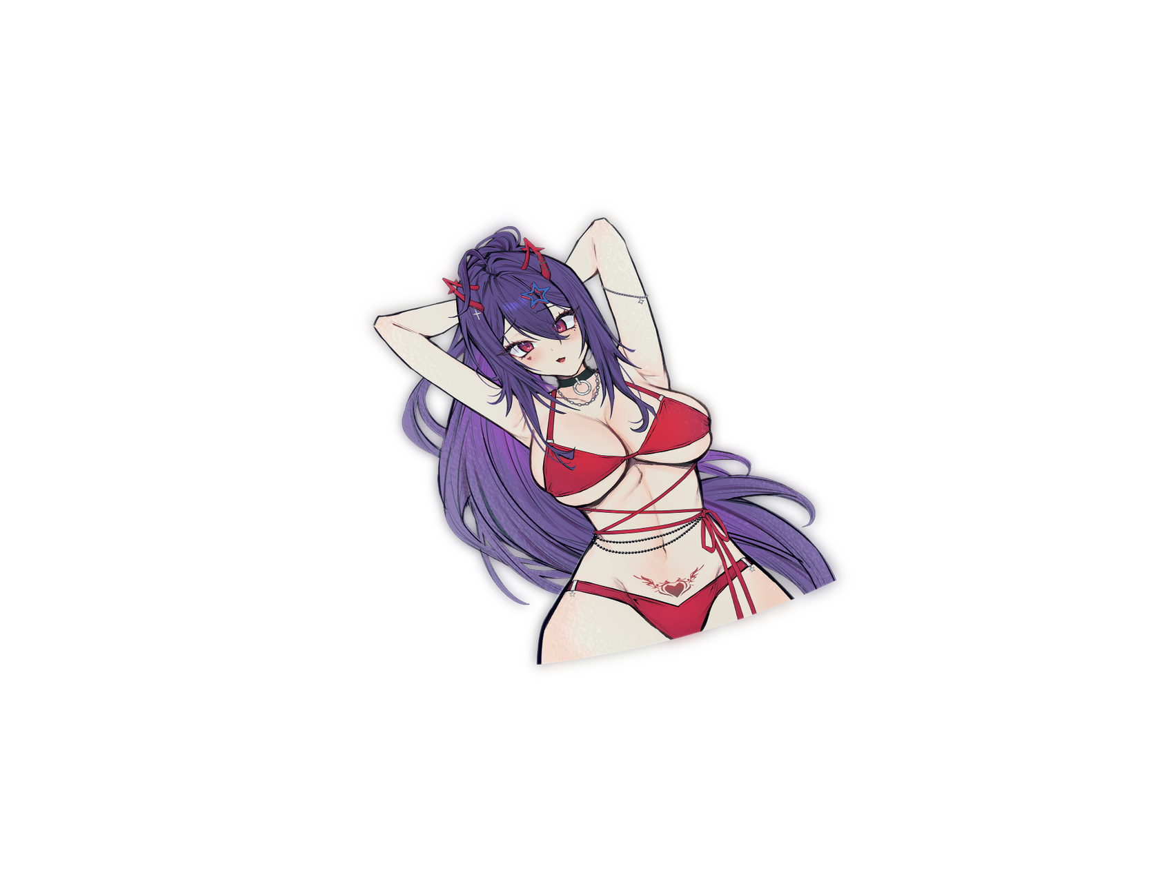 Akuma Nihmune Numi Summer Pinup Kiss-Cut Sticker