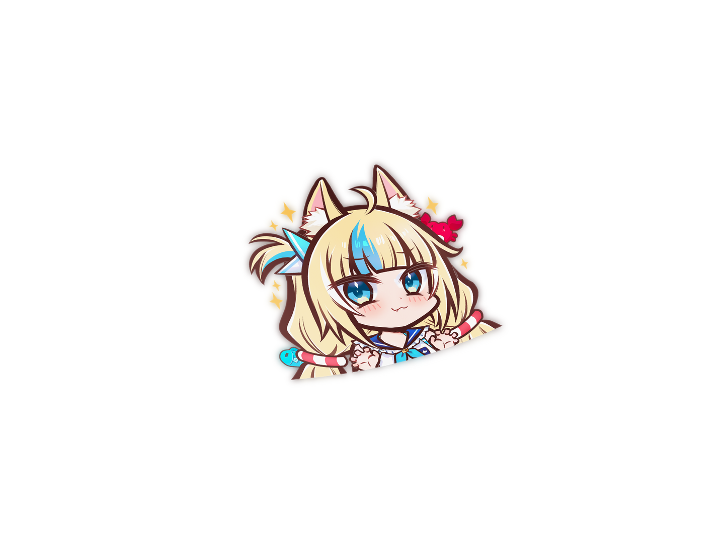 Sameko Saba VTuber Chibi Die-Cut Sticker Decal - Die-Cut, Indie, Sameko Saba merch by concon