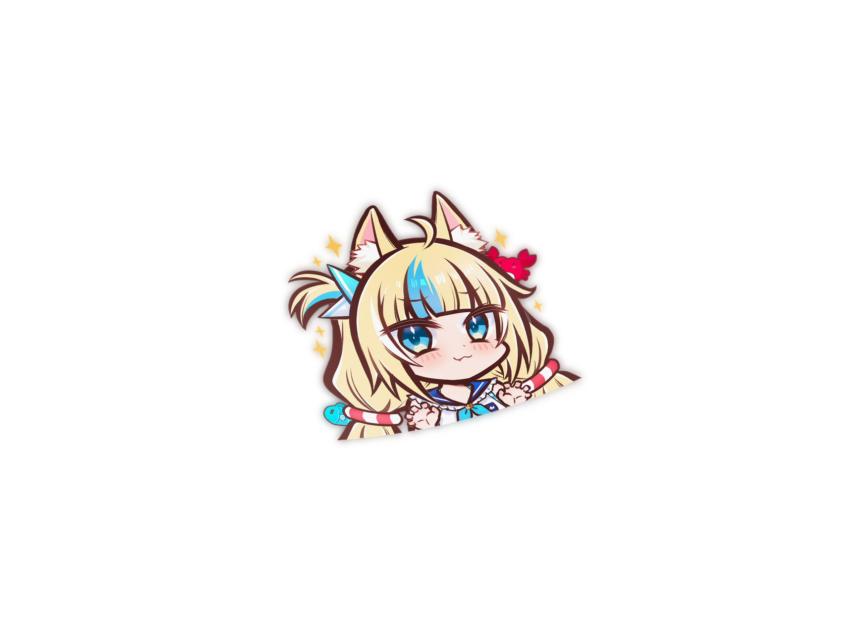 Sameko Saba VTuber Chibi Die-Cut Sticker Decal - Die-Cut, Indie, Sameko Saba merch by concon