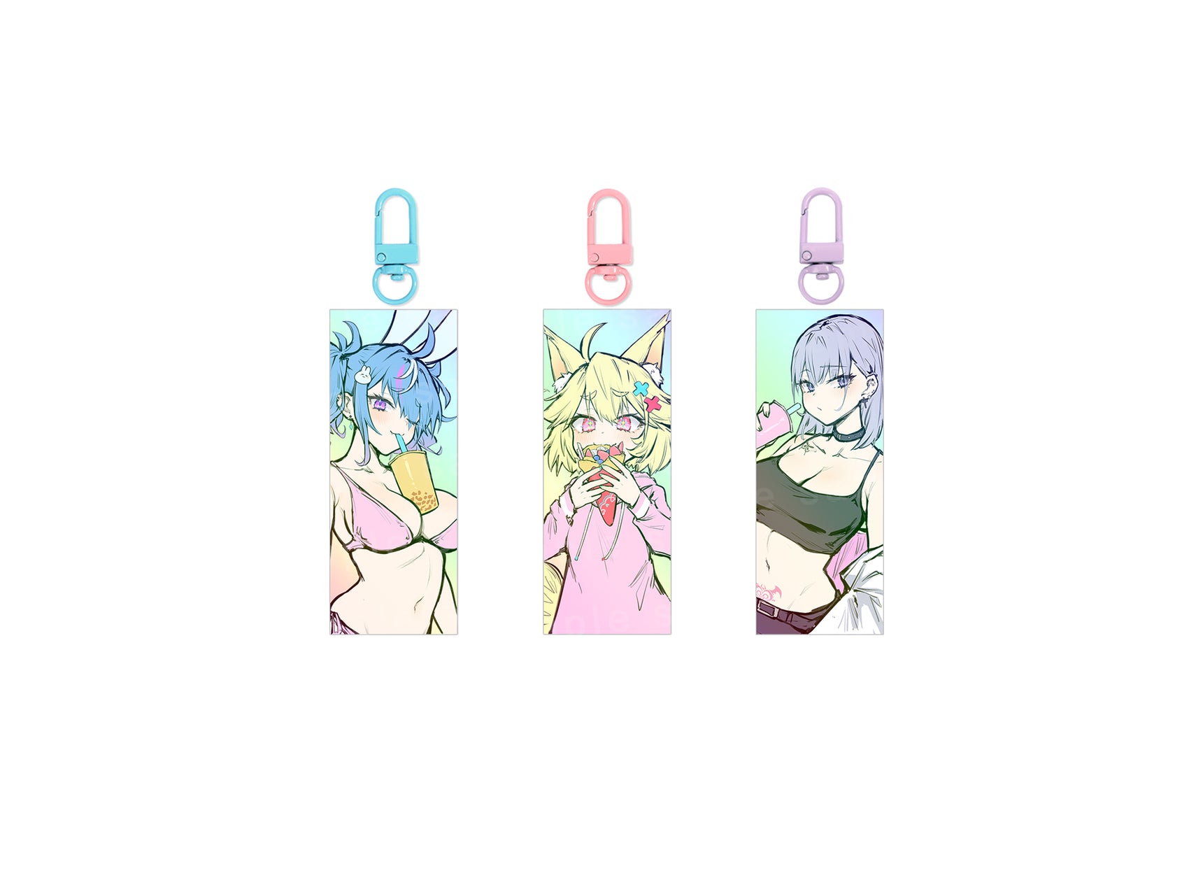 Concon Original Double Sided Rectangle Rainbow Charm - concon merch, Lapis Merch, VTuber merch by concon