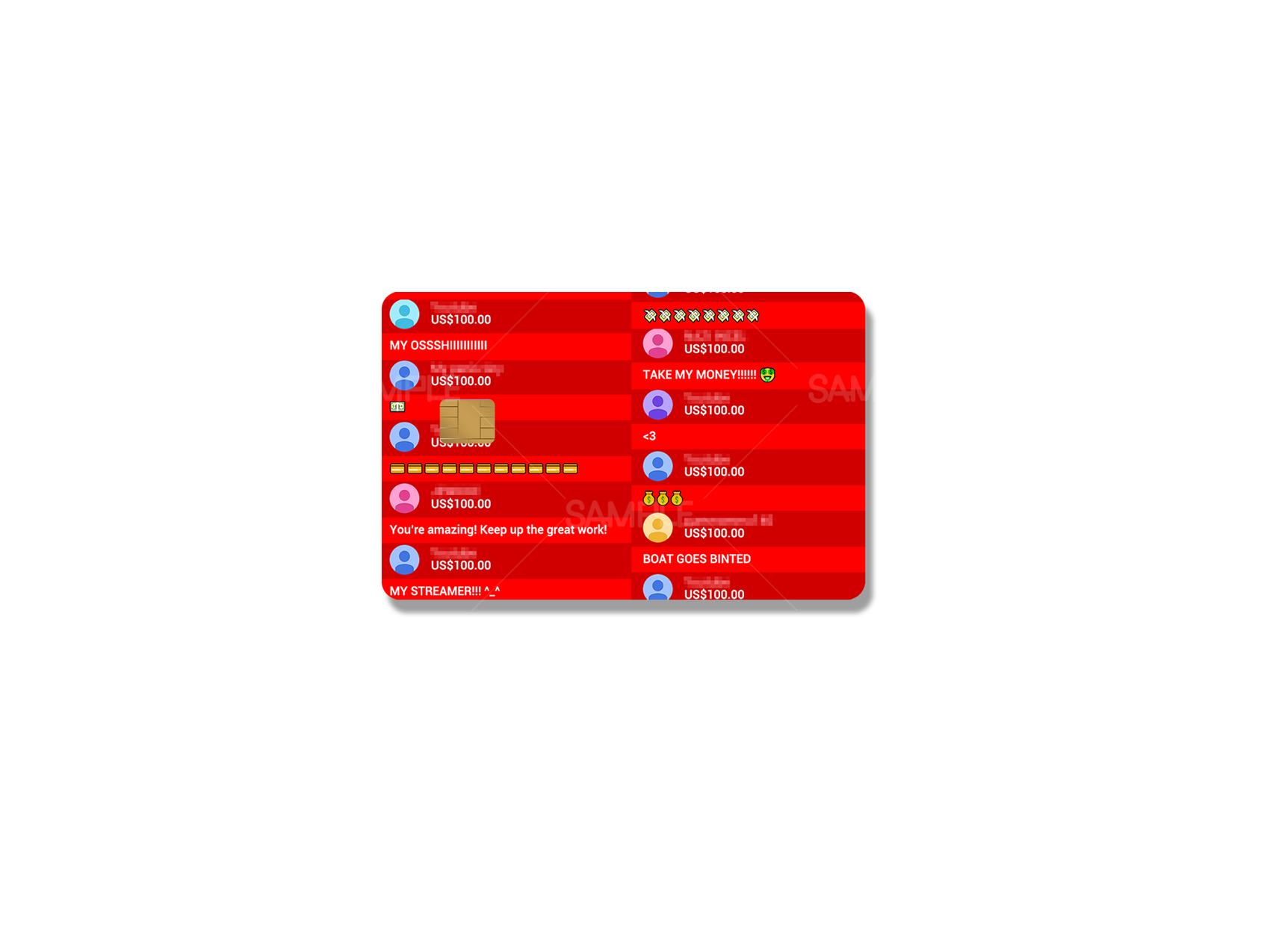 Superchat YouTube VTuber Credit Card Skin - Card Skin, Hololive, Indie merch by concon