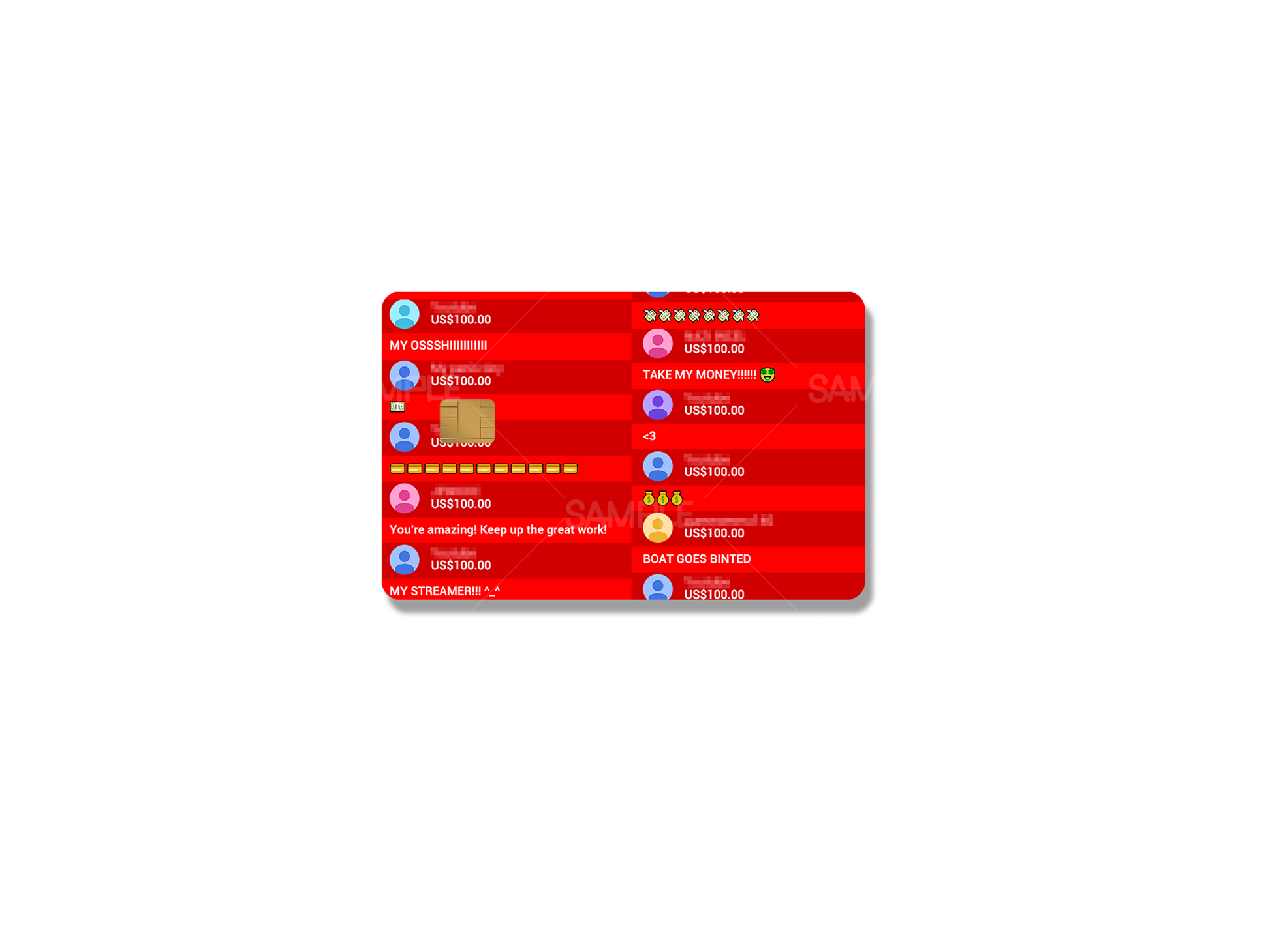 Superchat YouTube VTuber Credit Card Skin - Card Skin, Hololive, Indie merch by concon
