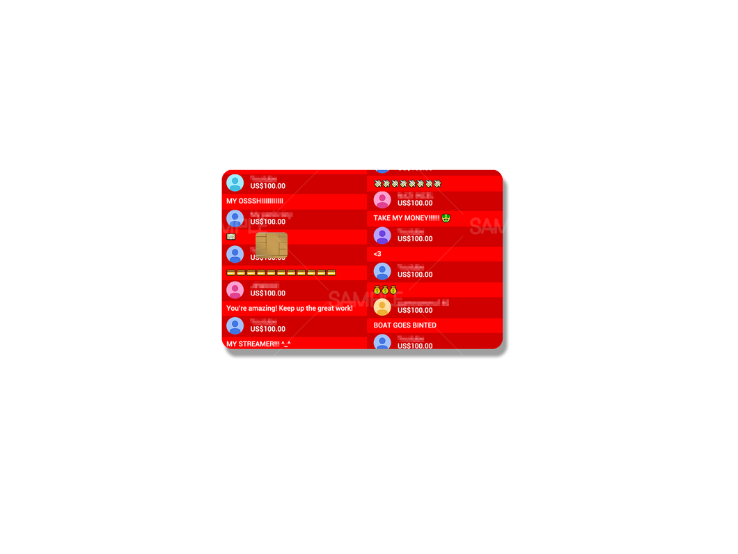 SUPERCHAT YOUTUBE VTUBER CREDIT CARD SKIN