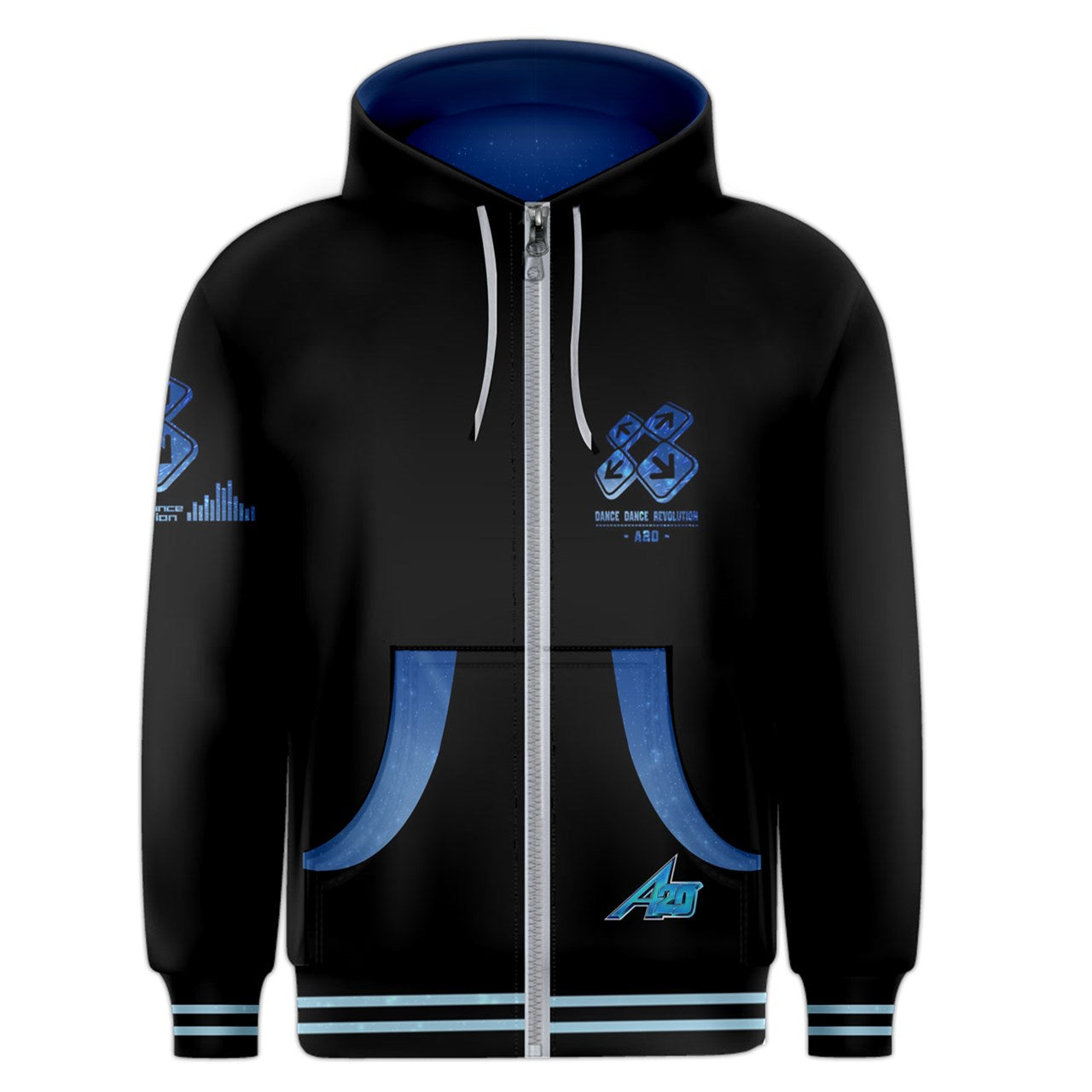 DDR A20 Blue Zipper Hoodie