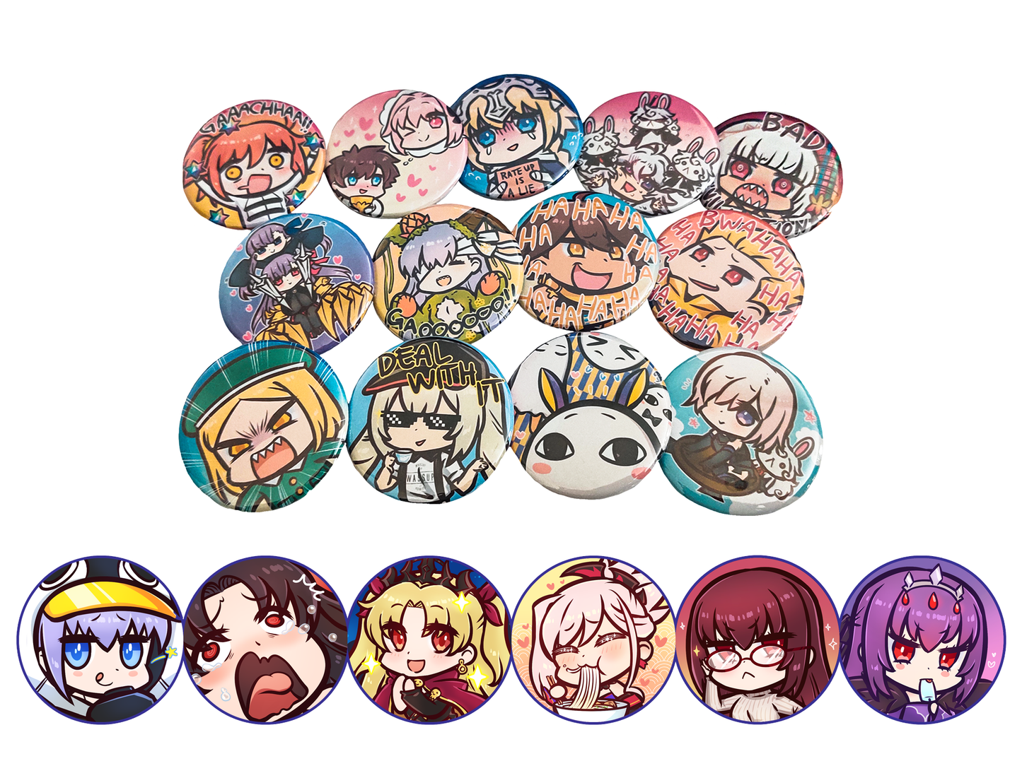 Fate/Grand Order Buttons - Buttons, Fate, FGO merch by concon