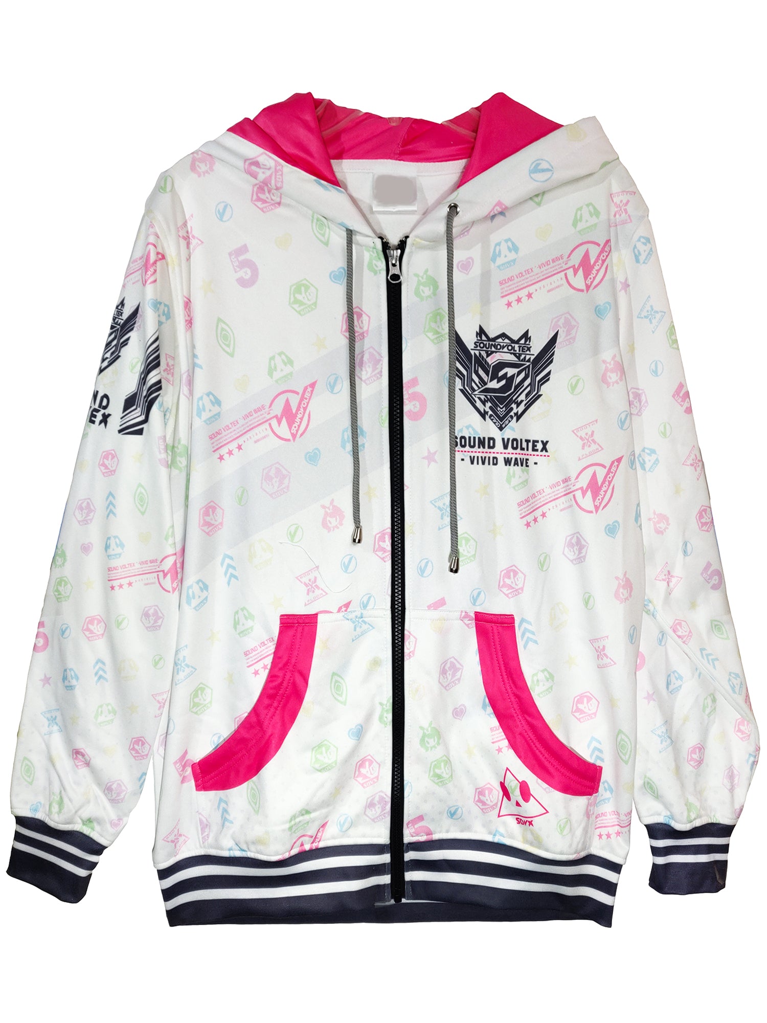 SDVX 5 Vivid Wave Zipper Hoodie - Graphic, Hoodies, Rhythm Games merch by concon