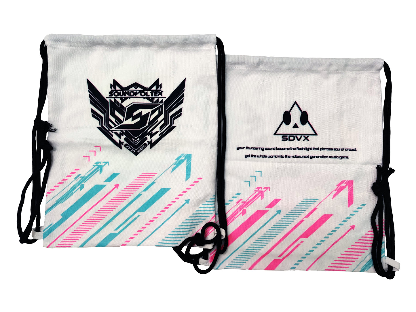 SDVX White Drawstring Bag - drawstring bags, lifestyle, SDVX merch by concon