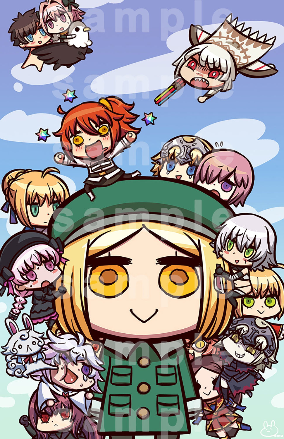 Fate Grand Order Chibi Servants Poster Print - Fate, FGO merch by concon