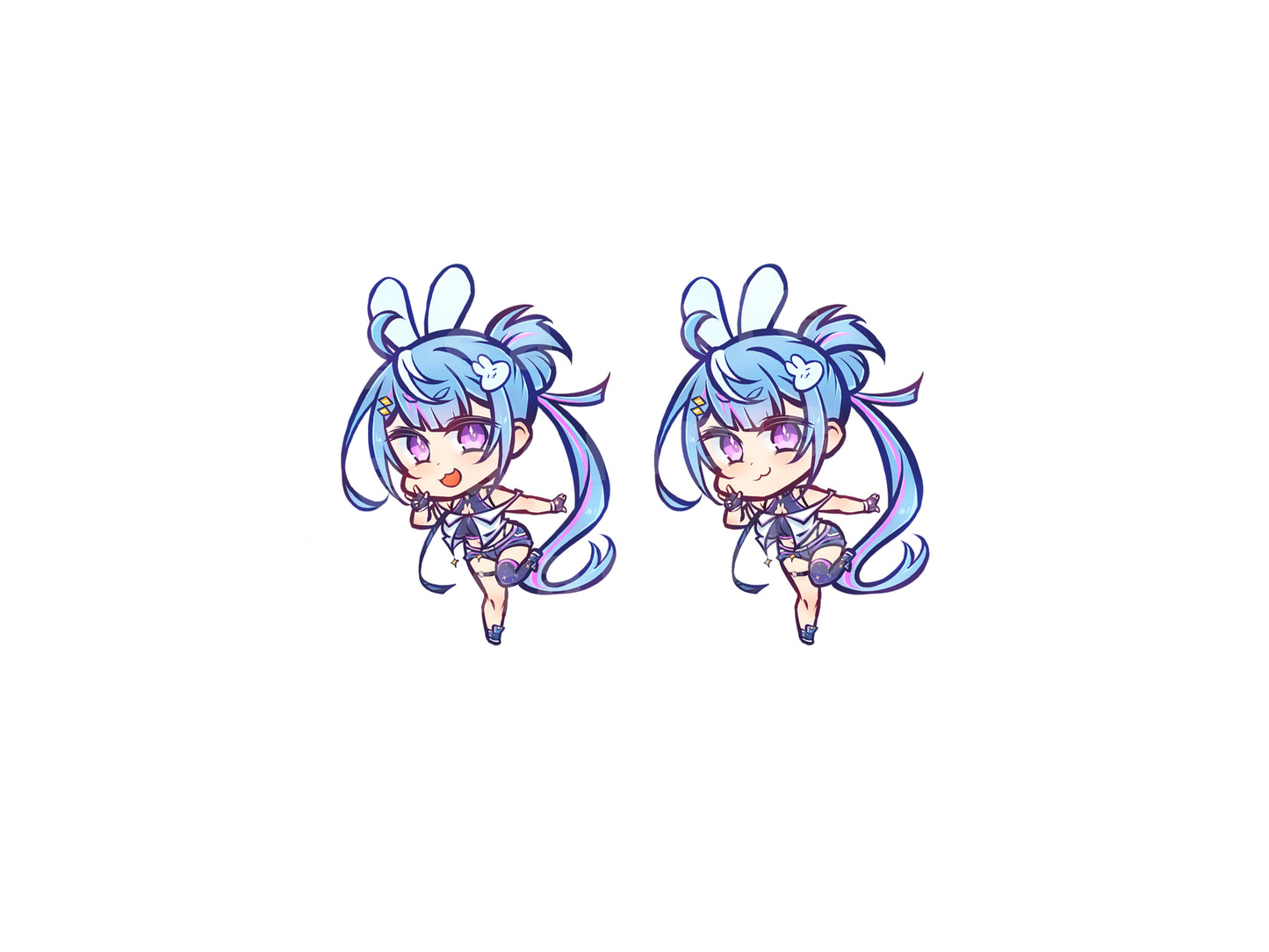 Emu Lapis 1.0 Holo Double Sided Chibi Acrylic Charm - detail view