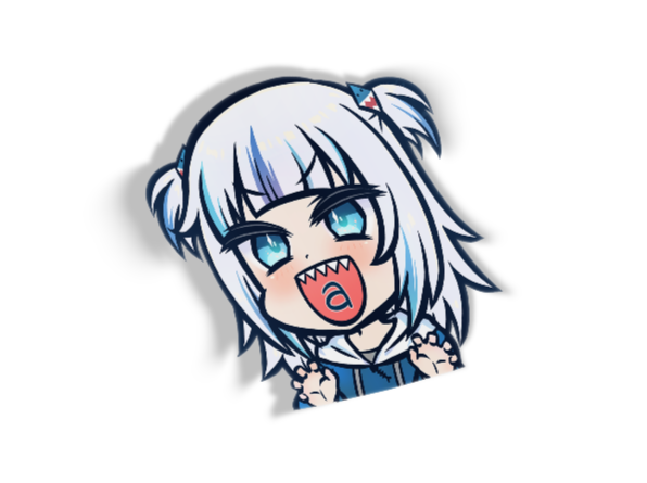 HOLOLIVE GAWR GURA "A" CHIBI DIE-CUT DECAL