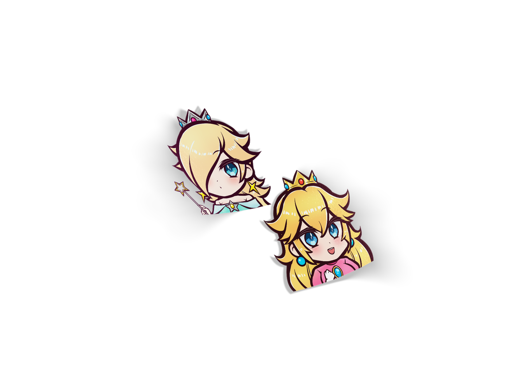 Princess Rosalina & Peach Die-Cut Sticker Decals - Die-Cut, video games merch by concon